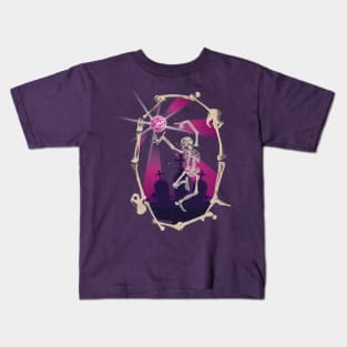 Disco dancing Skeleton with Mirror ball Kids T-Shirt